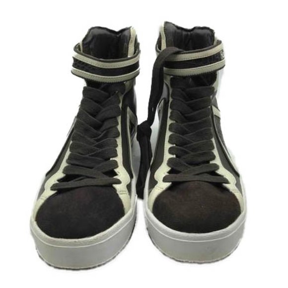 Limited Edition Hennessy x Jhung Yuro Sneakers Sz 10 Brown White Leather Hi Top - Picture 3 of 11